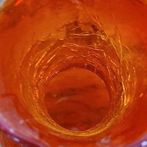 Mini Crackle Glass Pitcher Boho Shabby Chic Window Tabletop Dresser Mini Vase - Picture 10 of 11